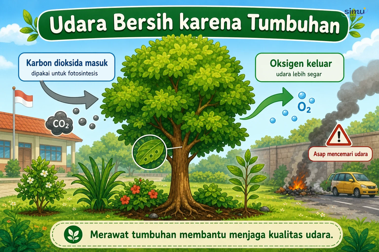 Udara bersih karena tumbuhan