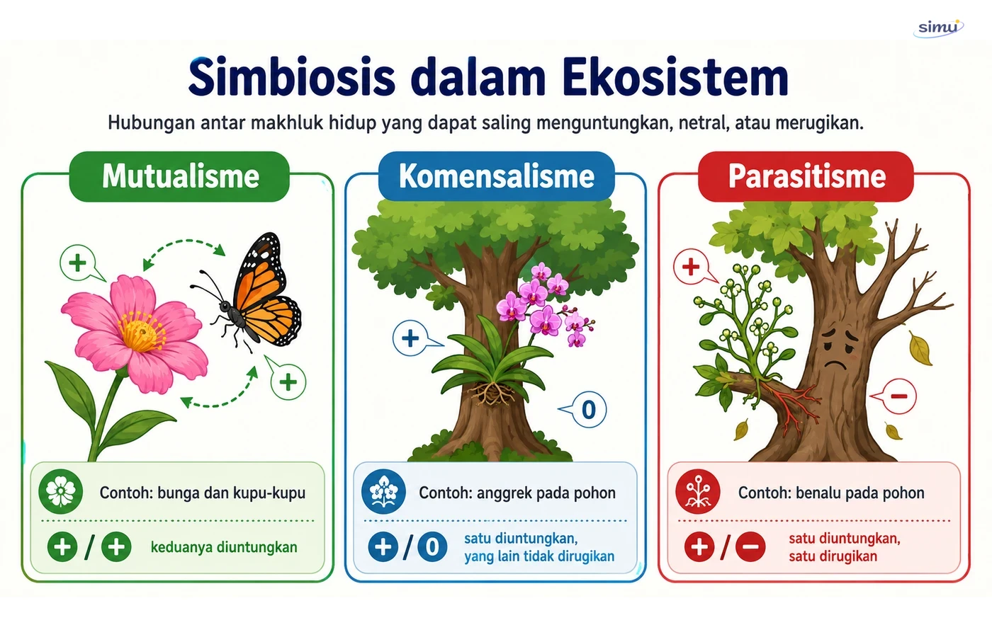 Tiga contoh simbiosis dalam ekosistem