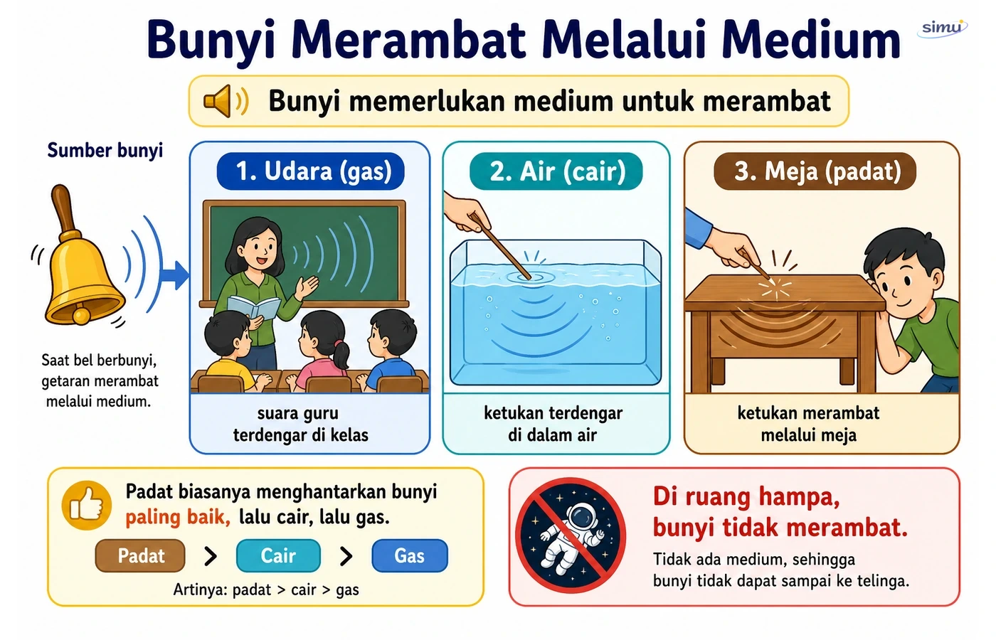 Bunyi merambat melalui medium