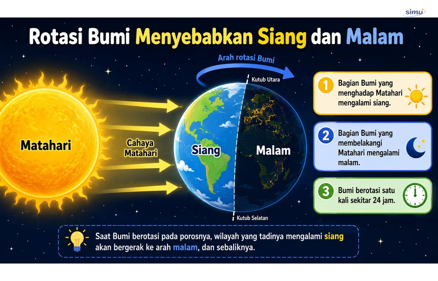 Rotasi bumi siang malam