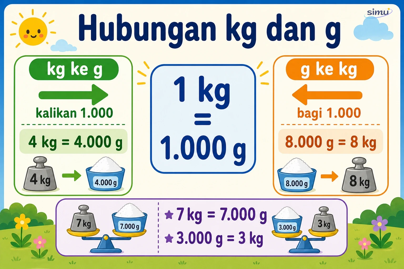 Konversi kg dan g