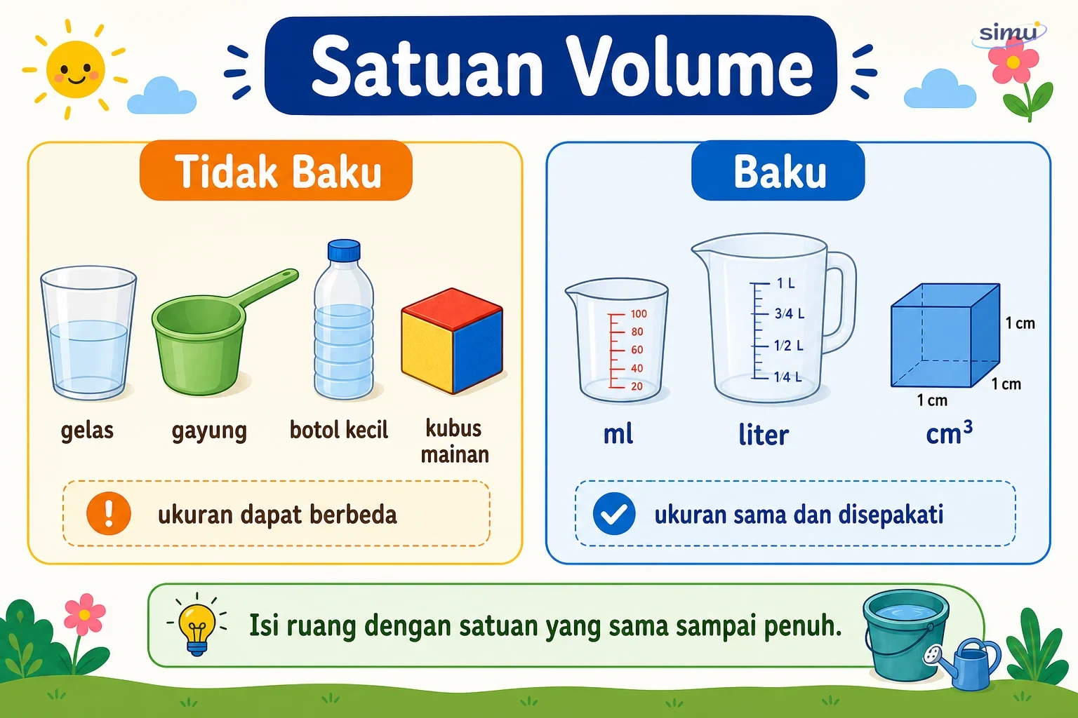 Satuan tidak baku dan satuan baku volume