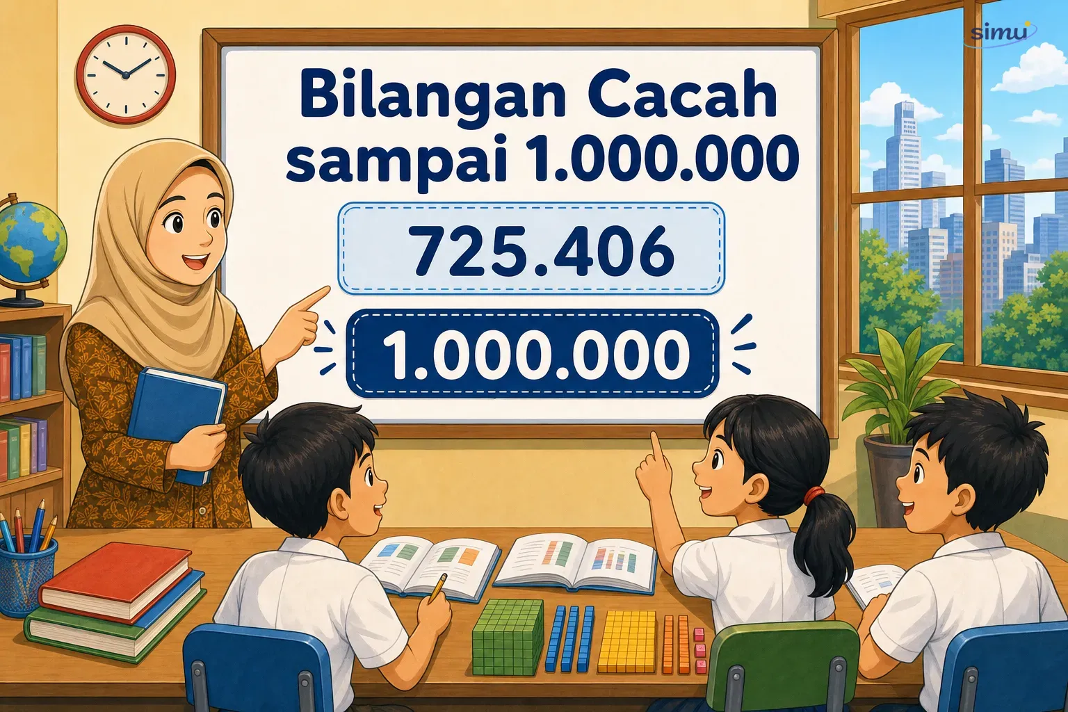 Ilustrasi bilangan cacah sampai 1.000.000