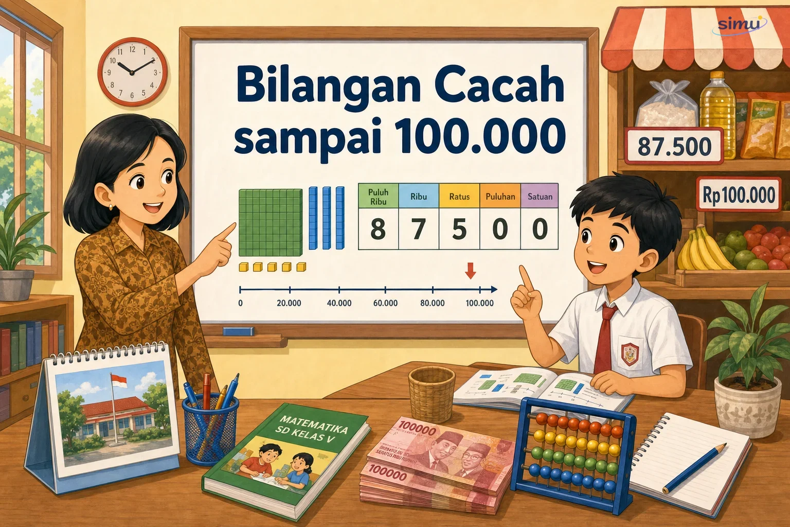 Ilustrasi bilangan cacah sampai 100000