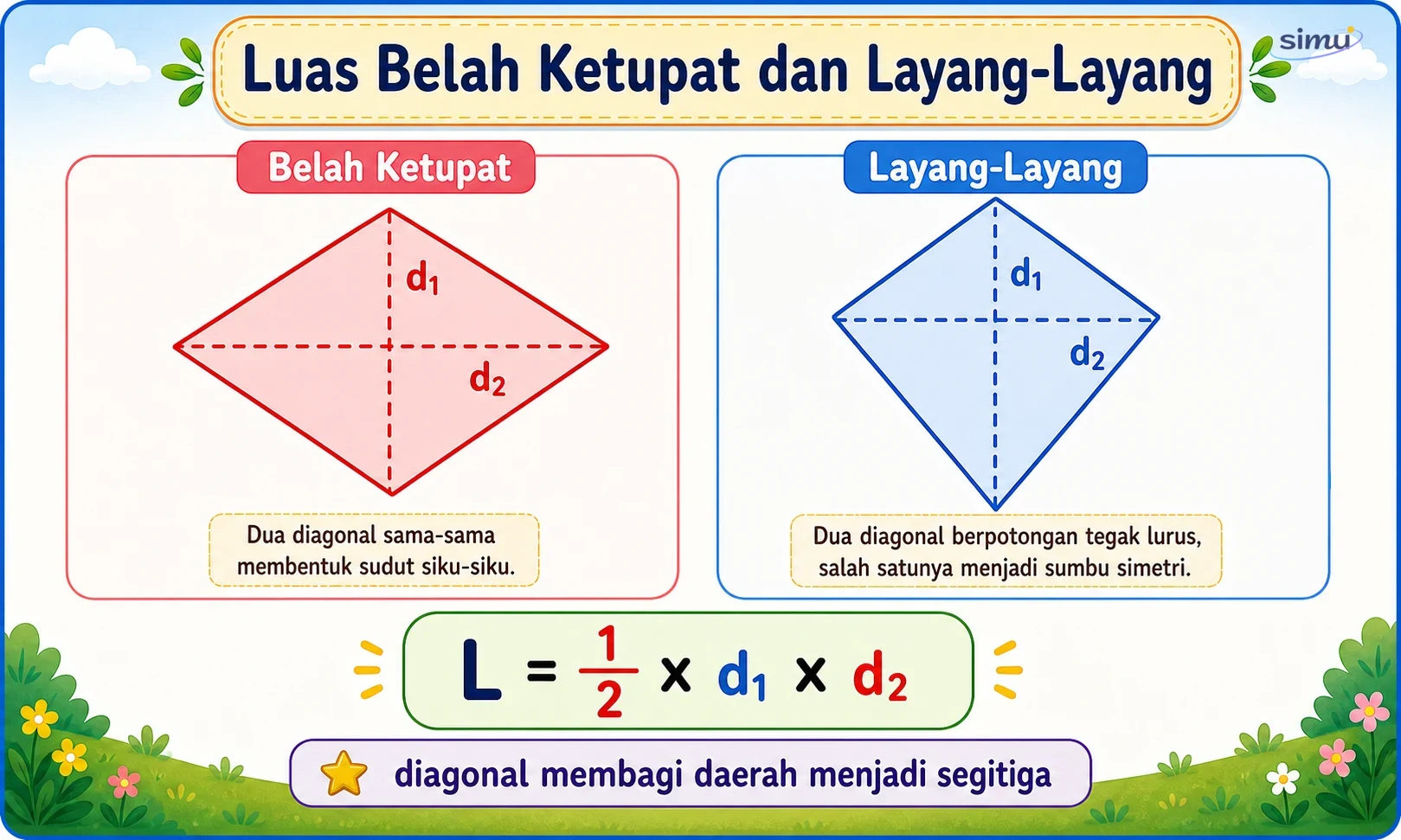 Luas belah ketupat dan layang-layang