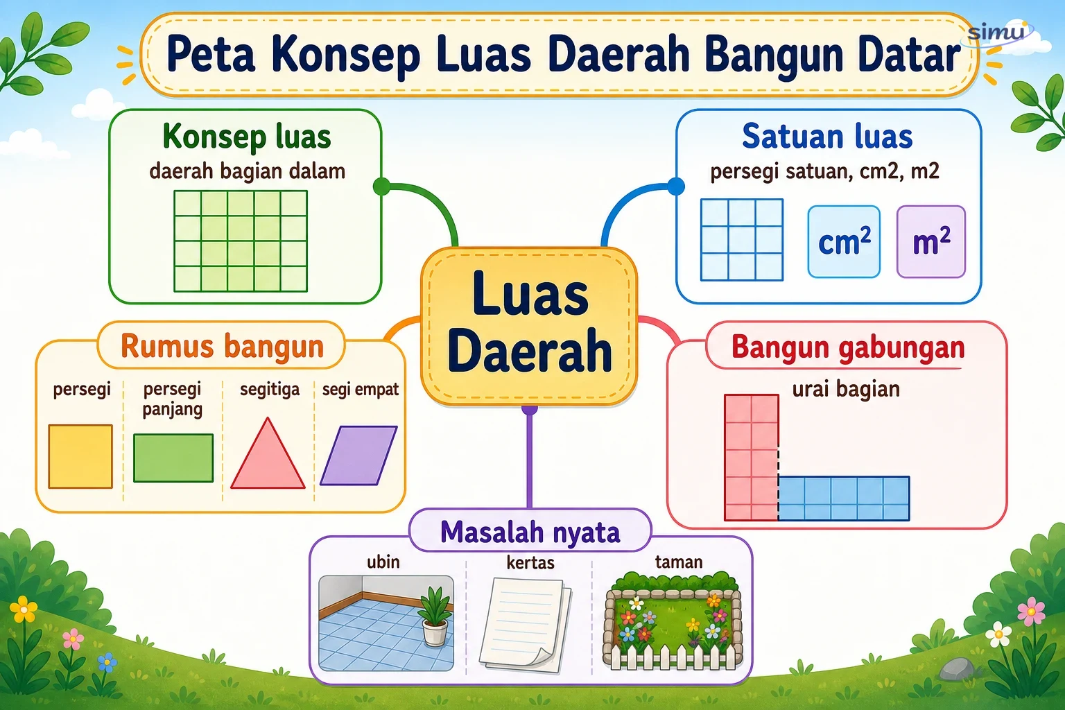 Peta konsep luas daerah bangun datar