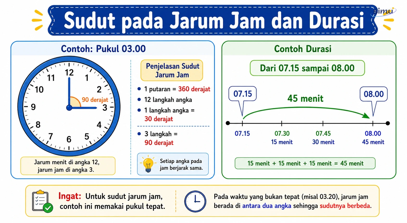 Sudut jarum jam dan durasi