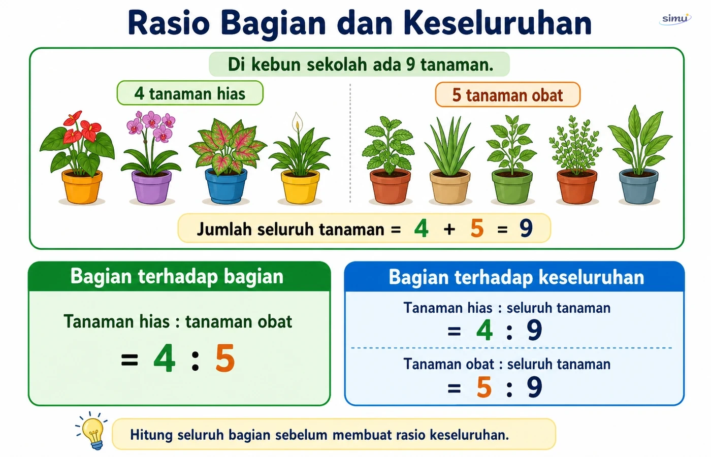 Rasio bagian terhadap bagian dan keseluruhan