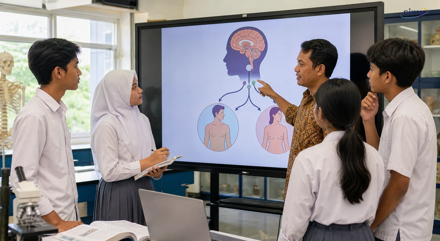 Siswa menganalisis hubungan otak, hormon, dan organ target dalam pembelajaran Biologi
