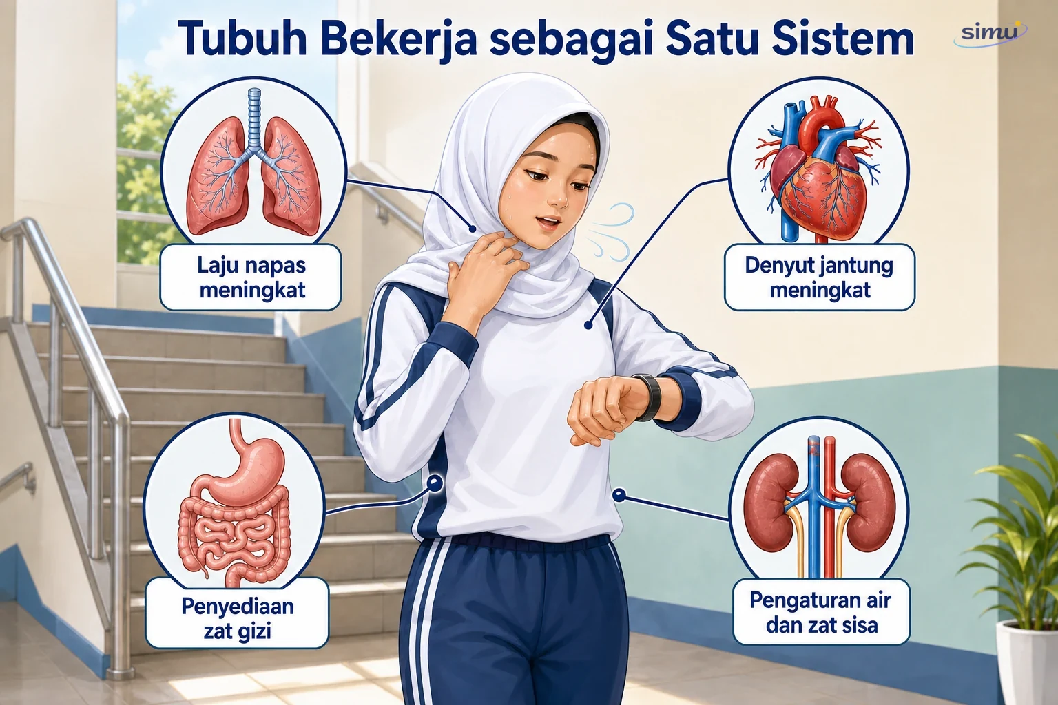 Keterkaitan sistem organ dalam memenuhi kebutuhan tubuh saat aktivitas fisik