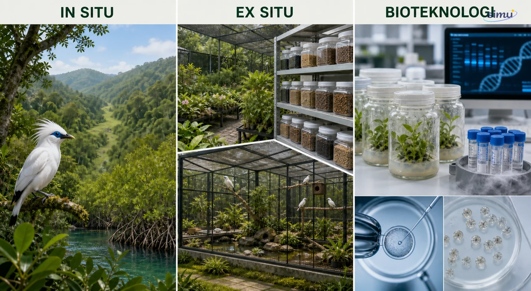 Perbandingan konservasi in situ, ex situ, dan dukungan bioteknologi