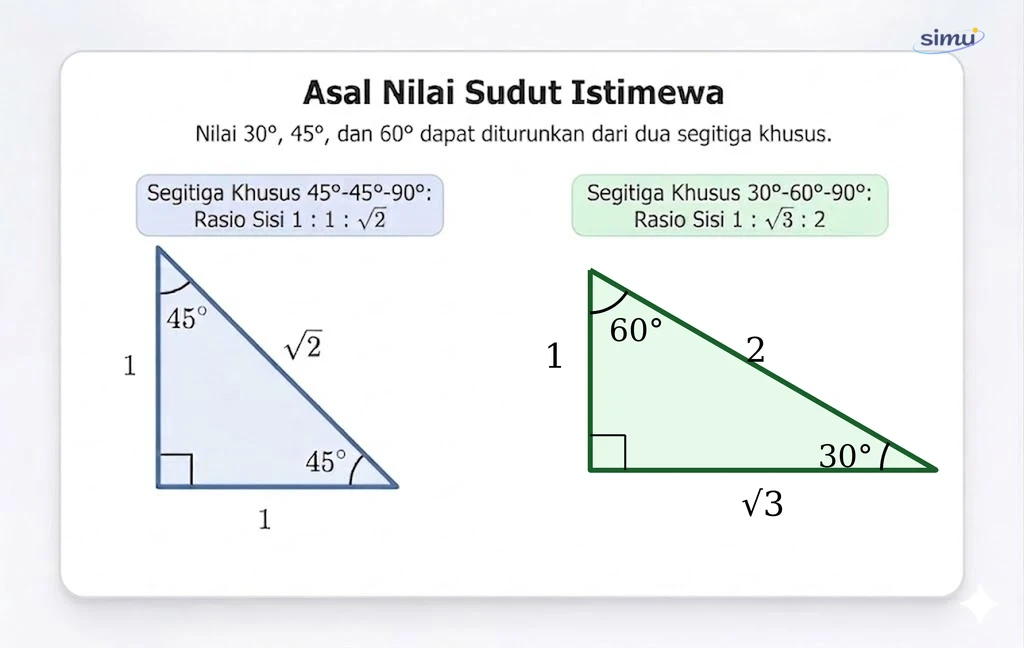 Segitiga untuk sudut istimewa