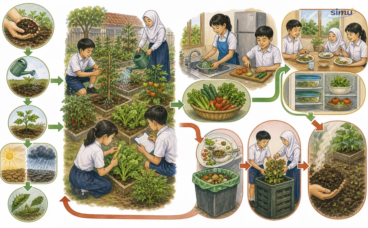 Siklus ketersediaan pangan, food waste, kompos, dan tanam mandiri