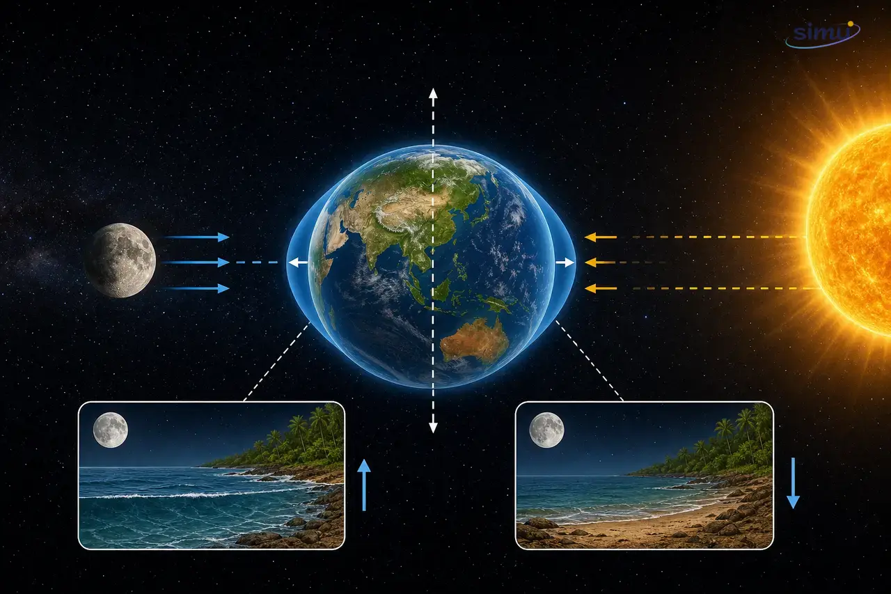 Gravitasi Bulan dan Matahari menyebabkan pasang surut