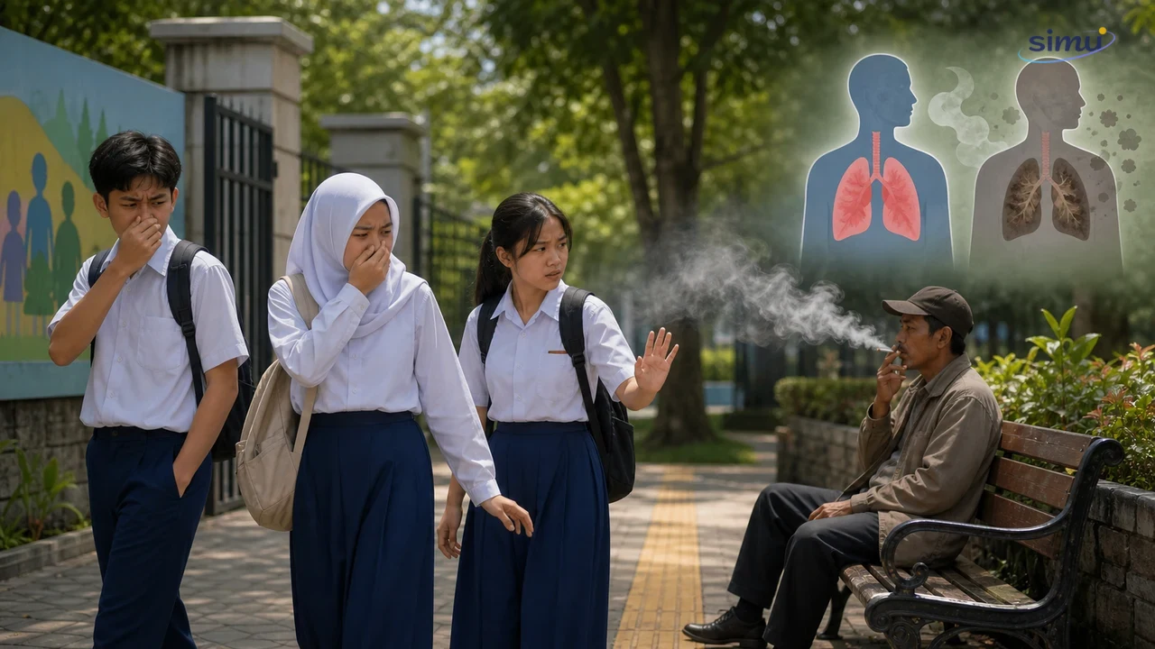 Siswa menjauhi asap rokok dan memilih kebiasaan yang menyehatkan paru-paru