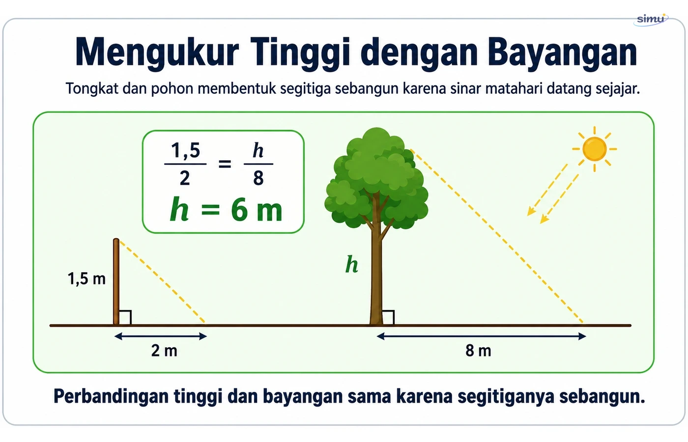 Mengukur tinggi dengan bayangan