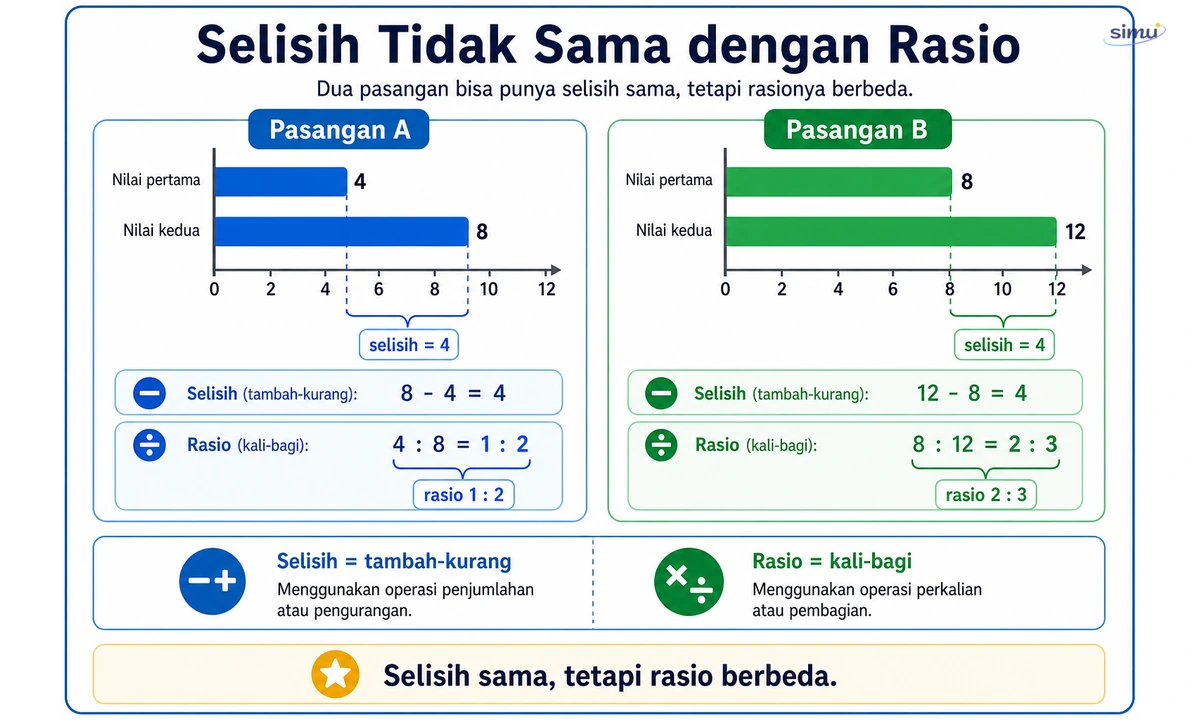 Selisih vs rasio
