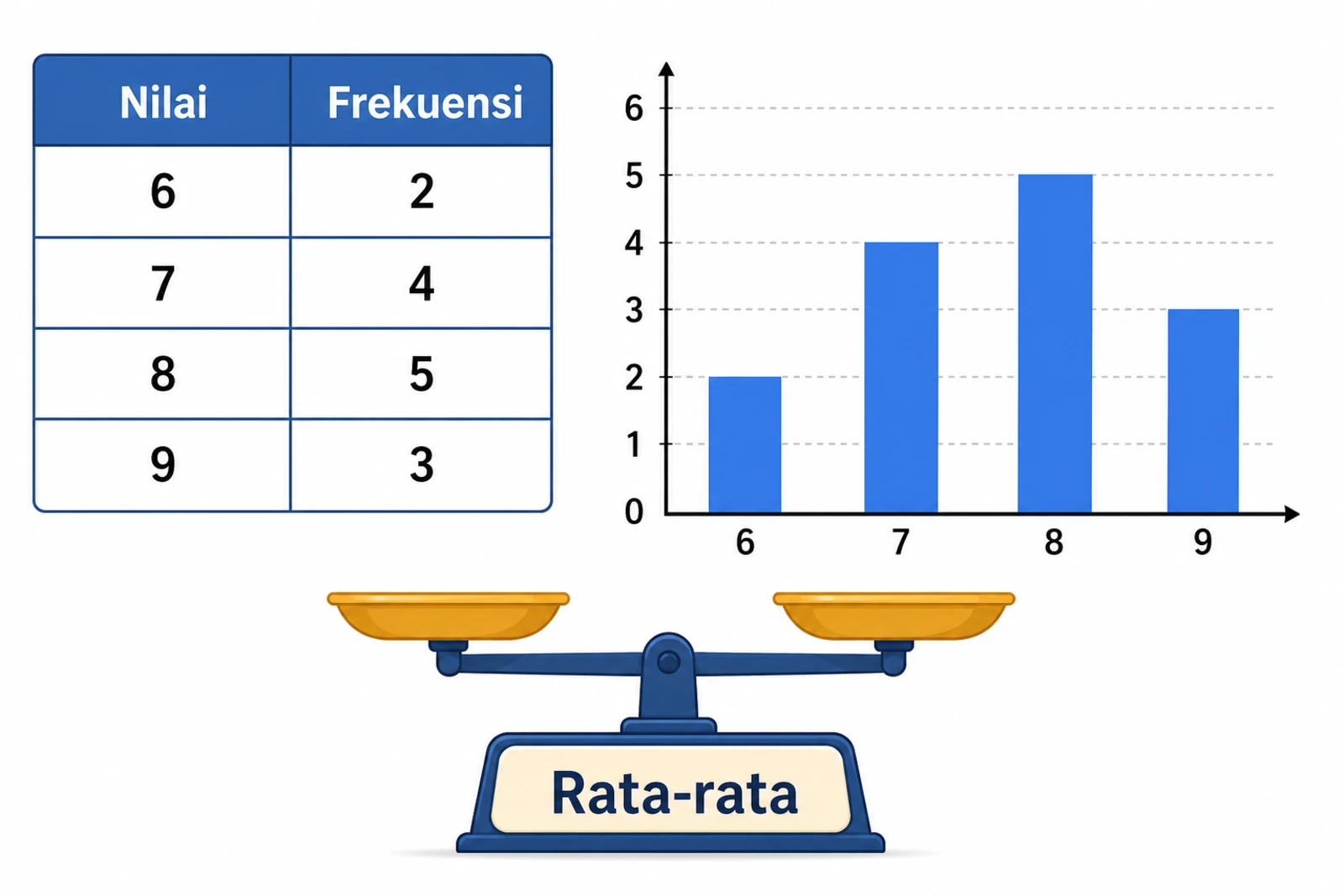 Rata-rata dari tabel frekuensi