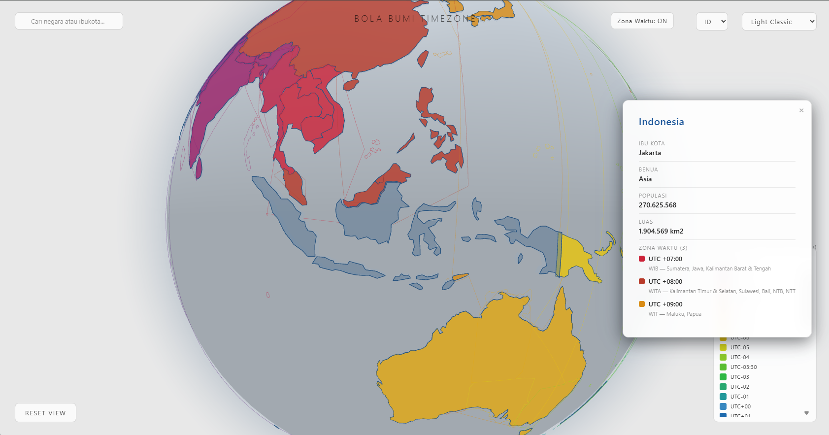 Bola Bumi dan Timezone