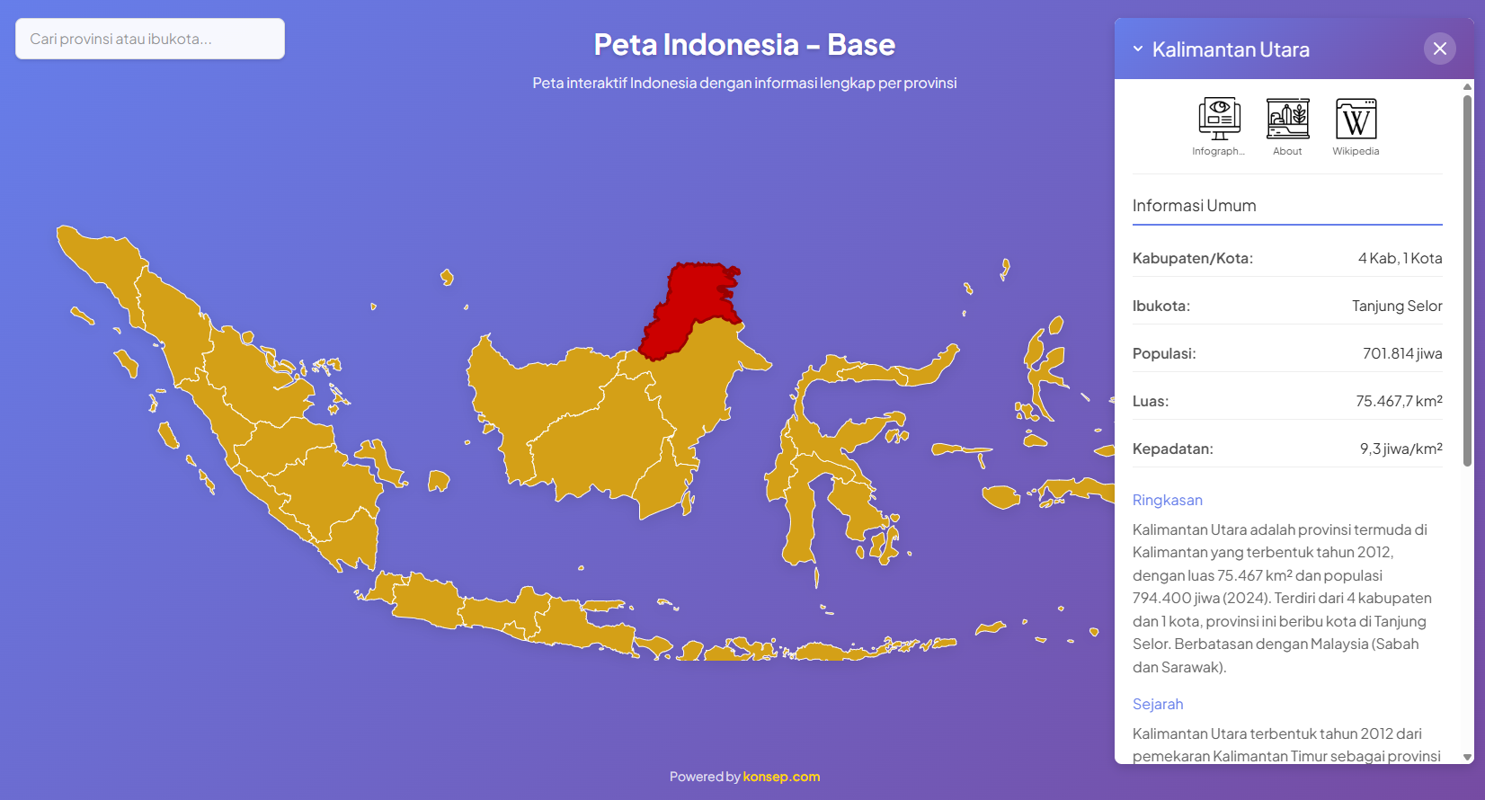 Peta Provinsi Indonesia dengan PDF & Infografis