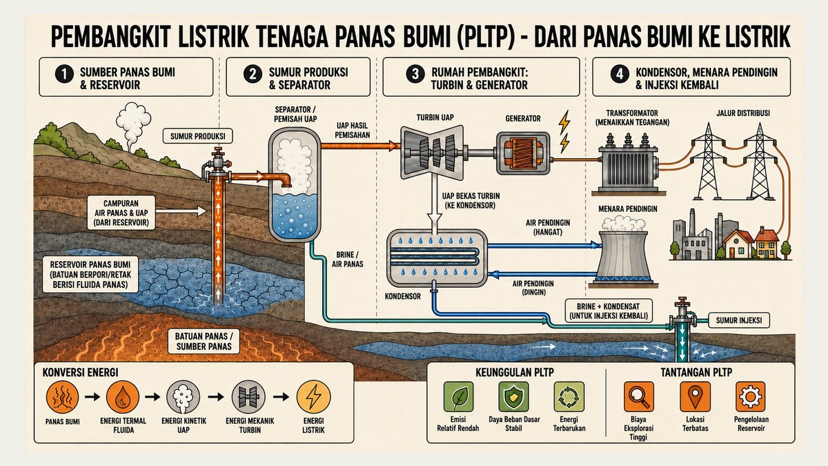 PLTP: Dari Panas Bumi ke Listrik