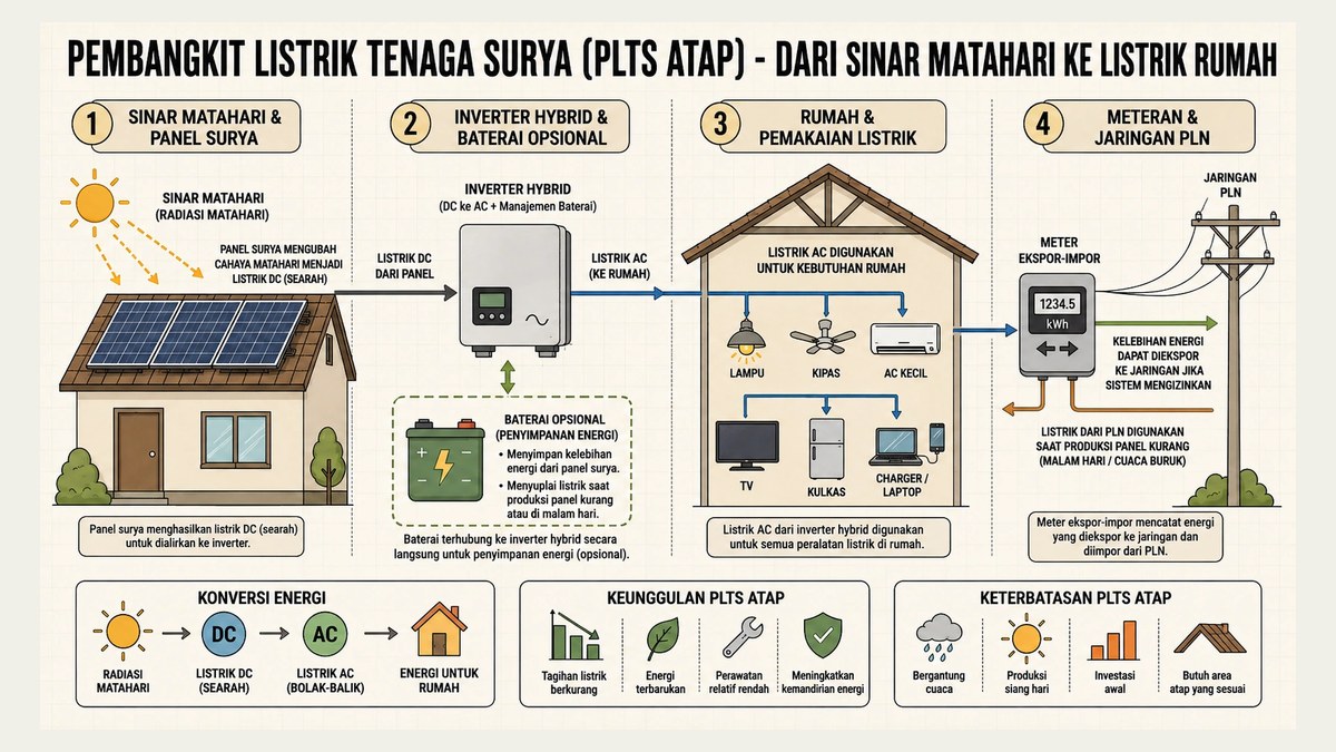 PLTS Atap: Dari Sinar Matahari ke Listrik Rumah