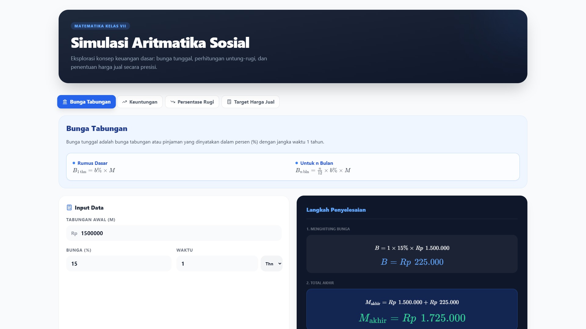 Simulasi Aritmatika Sosial