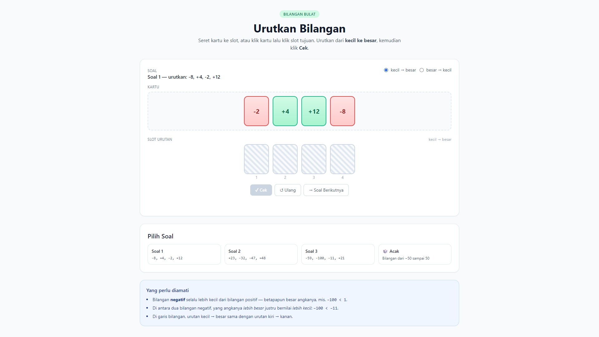 Urutkan Bilangan Bulat