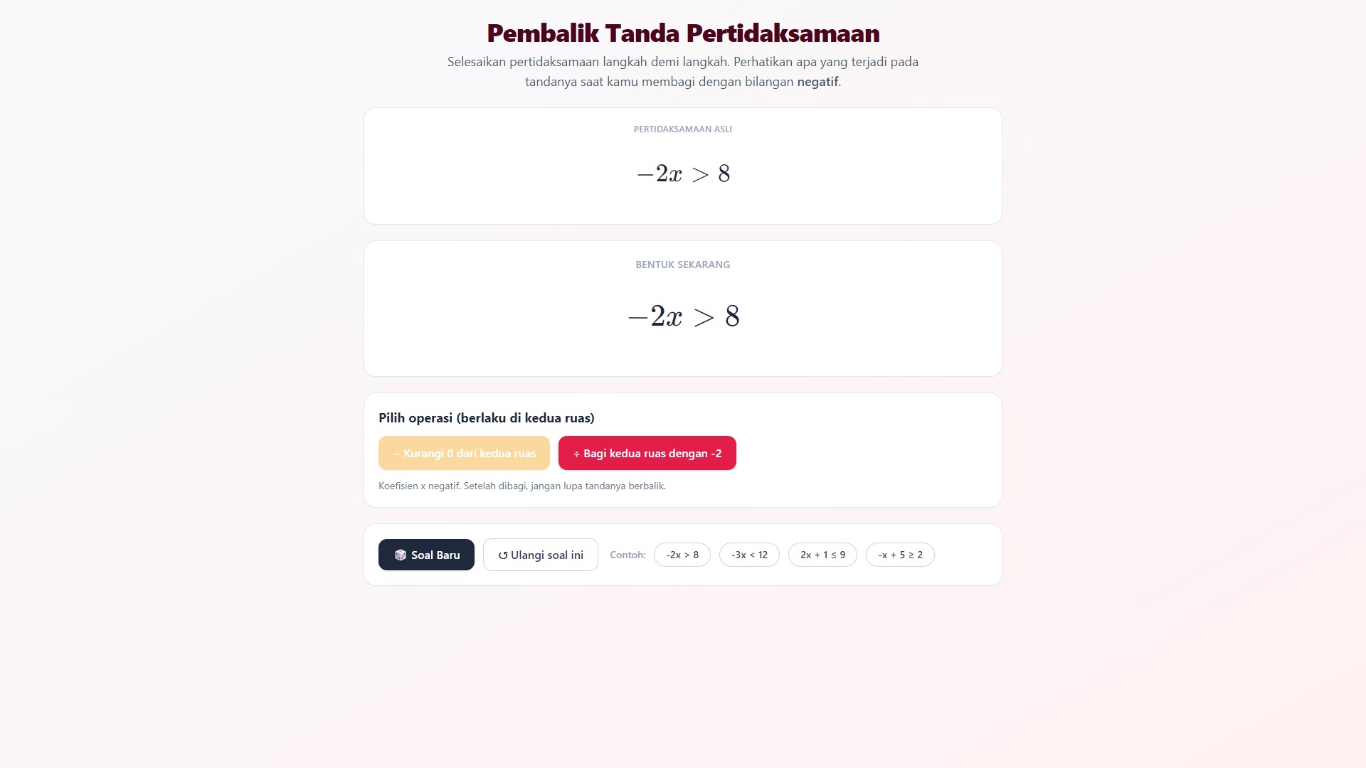 Pembalik Tanda Pertidaksamaan (PtLSV)