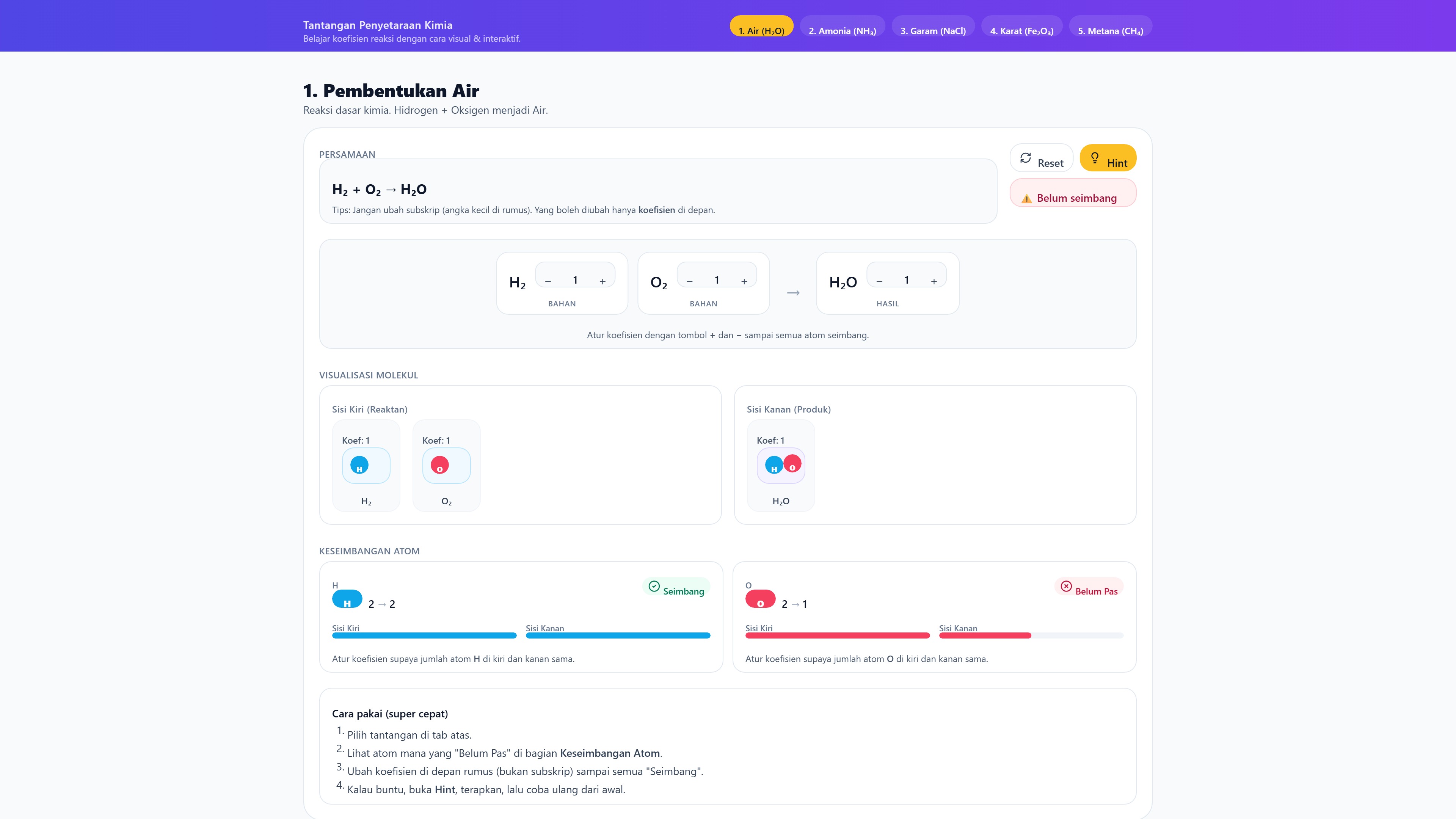 Penyetaraan Reaksi Kimia
