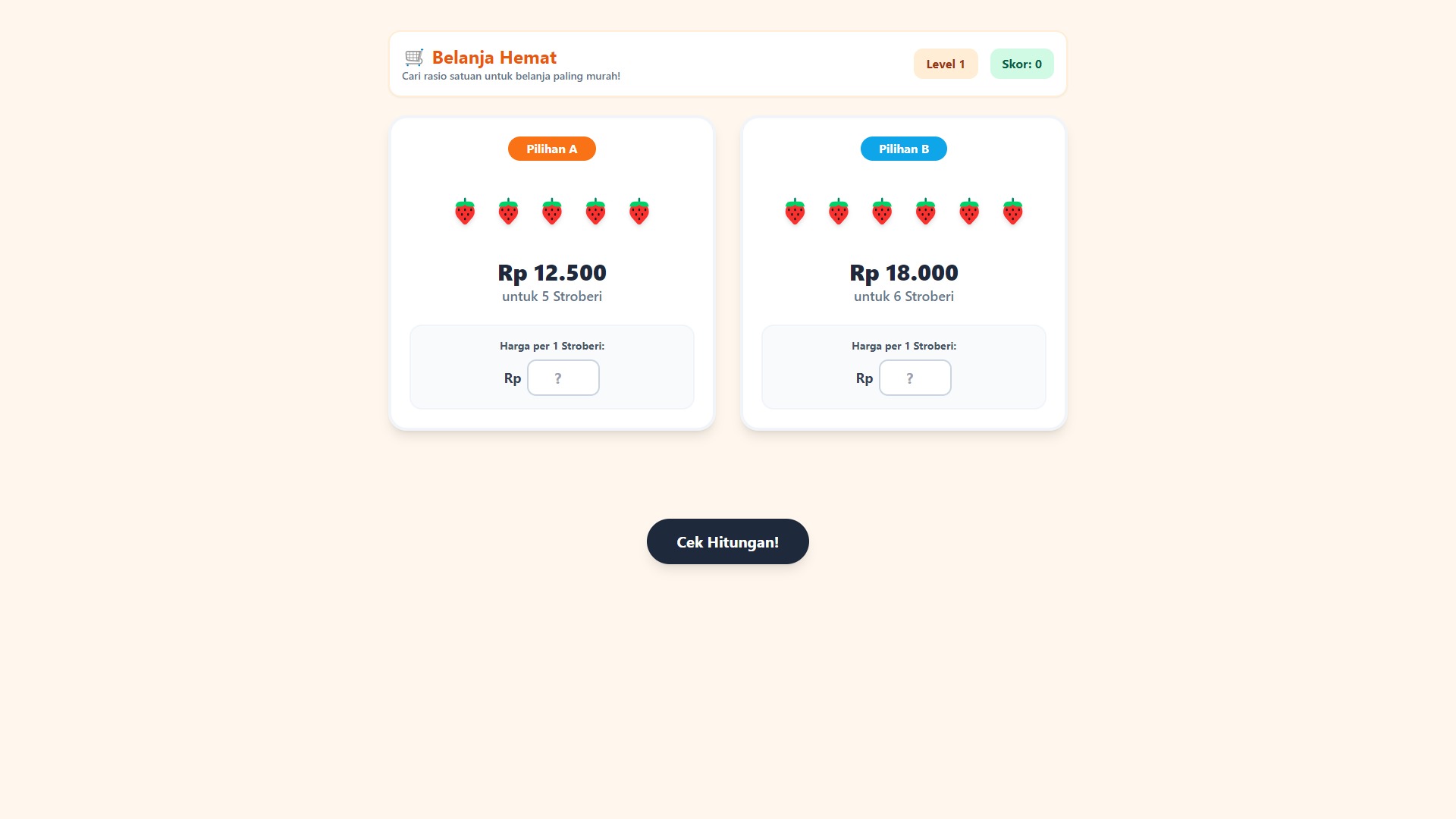 Supermarket Hemat — Hitung Harga Satuan